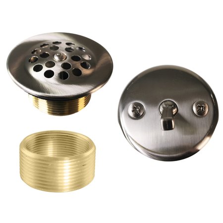 Westbrass Beehive Grid Universal Tub Trim W/ Trip Lever Faceplate in Satin Nickel D92K-07